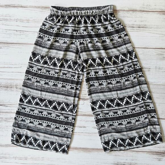 Mossimo Black White and Gray Boho Print Wide Leg Pants sz XL - Picture 1 of 4